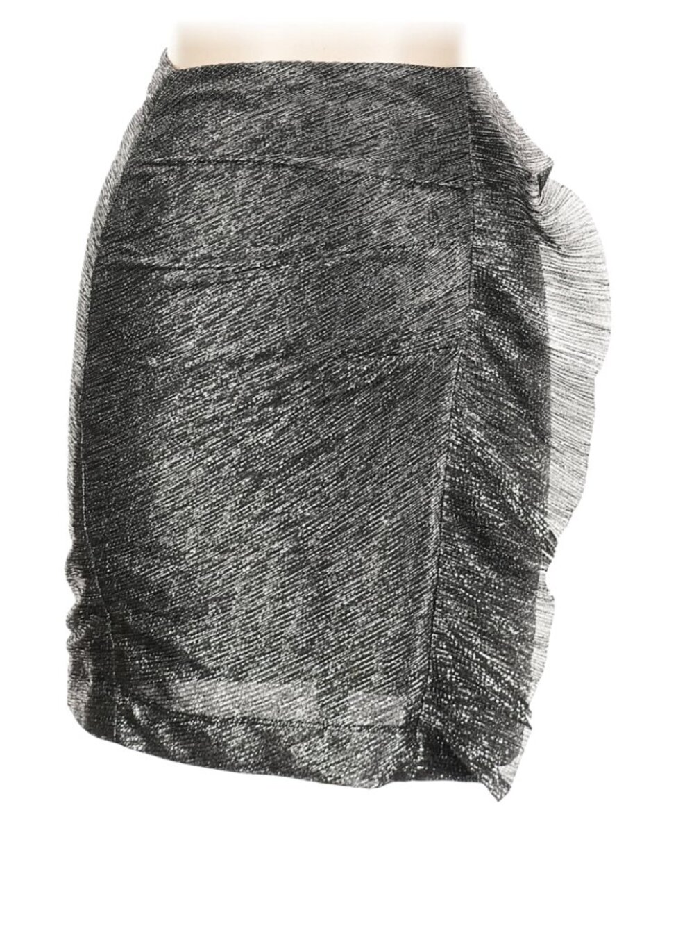 Maje Ruched Ruffle Metallic Skirt. Size L (Maje size 3).